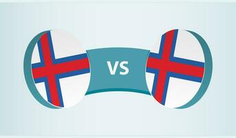 Faroe isole contro Faroe isole, squadra gli sport concorrenza concetto. vettore