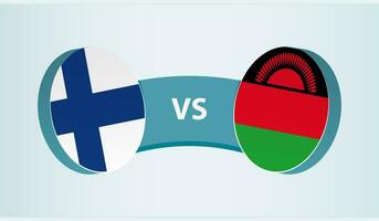 Finlandia contro Malawi, squadra gli sport concorrenza concetto. vettore