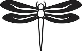 crepuscolo eleganza libellula emblema design mistico sussurro nero vettore libellula marchio