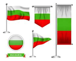 vettore impostato di il nazionale bandiera di Bulgaria nel vario creativo disegni
