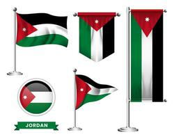 vettore impostato di il nazionale bandiera di Giordania nel vario creativo disegni