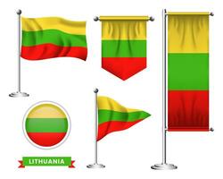vettore impostato di il nazionale bandiera di Lituania nel vario creativo disegni