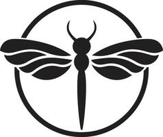 ossidiana libellula simbolo sereno ombra libellula emblema vettore