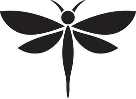 ombreggiato bellezza libellula logo design luminoso Ali nero vettore icona