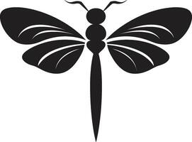 noir libellula simbolo ombreggiato bellezza libellula logo design vettore