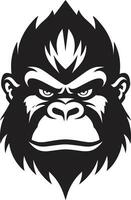 elegante gorilla silhouette iconico arte gorilla maestà nel monocromatico logo design vettore