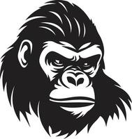 regale nature maestà nero gorilla emblema elegante gorilla silhouette iconico arte vettore