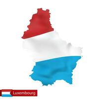 lussemburgo carta geografica con agitando bandiera di nazione. vettore