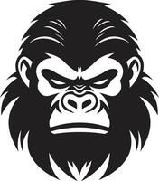 natura selvaggia eccellenza nero gorilla icona artistico giungla eleganza gorilla emblema vettore