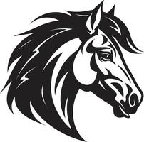 minimalista stallone arte monocromatico icona nobile cavallo maestà nel nero logo design vettore