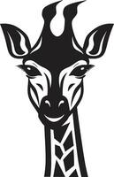 artistico savana emblema giraffa design grazioso giraffa sguardo minimalista icona vettore