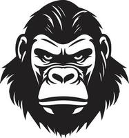 safari sentinella monocromatico gorilla icona iconico nature grazia emblematico logo vettore