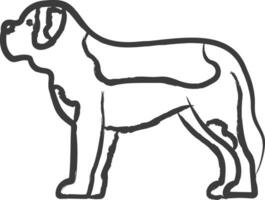 st. bernardo cane mano disegnato vettore illustrazione