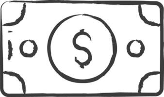 i soldi Nota mano disegnato vettore illustrazione