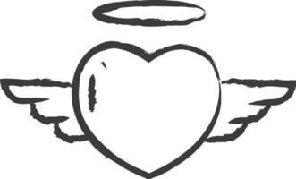 cuore Ali mano disegnato vettore illustrazione