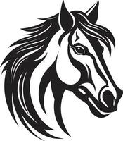 regale stallone silhouette nero cavallo icona minimalista equino arte monocromatico emblema vettore