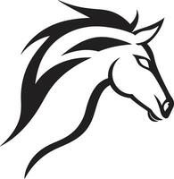 serenità nel monocromatico equino icona design nobile cavallo maestà nero logo arte vettore