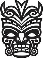 minimalista indigeno arte monocromatico emblema icona di culturale ricchezza tiki vettore logo