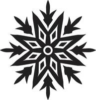 elegante fiocco di neve emblema moderno nero logo design inverni bellezza iconico monocromatico fiocco di neve vettore