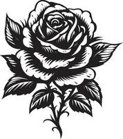 eleganza nel petali bellezza monocromatico rosa simbolo semplicistico serenata per Rose emblematico nero vettore emblema