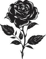 floreale maestà nel semplicità monocromatico design senza tempo icona di fioritura Rose emblematico emblema vettore