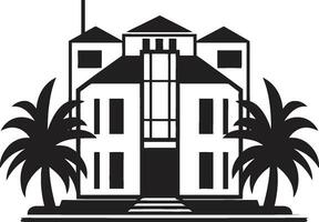 icona di contemporaneo lusso villa emblema urbano eleganza nel nero e bianca vero tenuta logo vettore