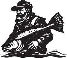 pescatore logo icona per il tuo marketing materiale pescatore logo icona per il tuo prodotti e confezione vettore
