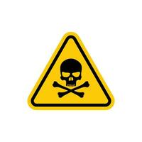 Pericolo, tossico cartello cranio icona. avvertimento cranio simbolo. tossico veleno cartello. Pericolo cartello con cranio e attraversare ossa. vettore