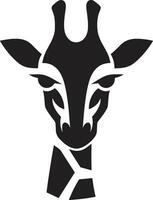 minimalista maestà nero giraffa emblema africano eleganza iconico giraffa design vettore
