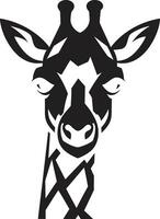 safari spirito nero vettore giraffa emblema grazioso contorni giraffa icona design
