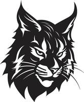 minimalista felino arte monocromatico icona nobile lince maestà nel nero logo design vettore