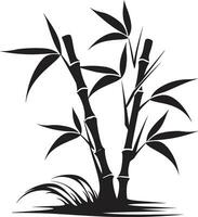 zen giardino ispirazione nero bambù emblema elegante nature toccare vettore icona nel nero