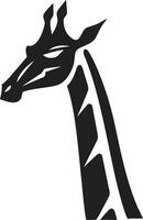 maestoso giraffa emblema nero vettore logo grazioso giraffa silhouette iconico design