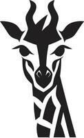 regale collo bellezza logo icona africano eleganza nel nero giraffa simbolo vettore