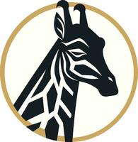 emblema di Africa minimalista giraffa iconico alto bellezza staglia giraffa vettore