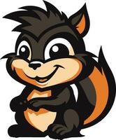 scoiattolo carino animale logo icona nero vettore scoiattolo amichevole animale logo icona nero vettore