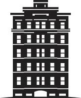elegante residenza appartamento vettore icona nero architettonico bellezza appartamento logo