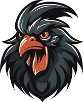 astratto pollo silhouette emblema Gallo emblema con contemporaneo fiuto vettore