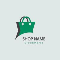 in linea shopping logo design vettore illustratore. in linea shopping Borsa logo concetto design.