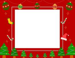 vuoto Natale telaio con Natale decorazioni illustrazione sfondo vettore