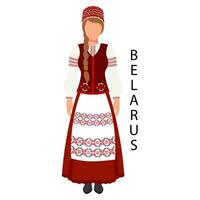 un' donna nel un' bielorusso popolare costume. cultura e tradizioni di bielorussia. illustrazione, vettore