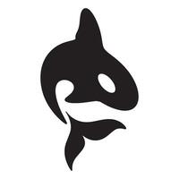 semplice nero orca balena animale modello logo creativo design. uccisore subacqueo animale. logo per attività commerciale, identità e marchio. vettore