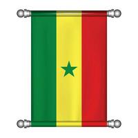 realistico sospeso bandiera di Senegal bandierina vettore