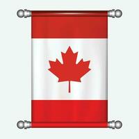 realistico sospeso bandiera di Canada bandierina vettore