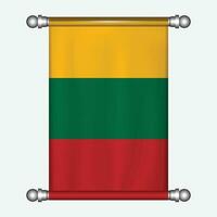 realistico sospeso bandiera di Lituania bandierina vettore