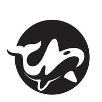 semplice nero orca balena animale modello logo creativo design. uccisore subacqueo animale. logo per attività commerciale, identità e marchio. vettore