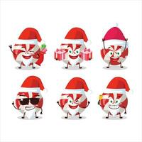 Santa Claus emoticon con rosso caramella cartone animato personaggio vettore