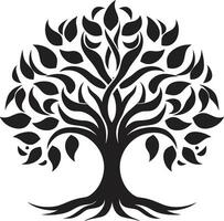 serenata di il foresta moderno vettore albero baldacchino maestà eccellenza monocromatico emblema