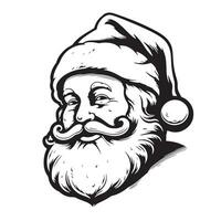 Santa Claus testa viso mano disegnato schizzo nuovo anno illustrazione simboli e segni vettore
