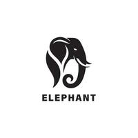 il elefante logo è progettato utilizzando un' minimalista vettore stile e è nero e bianca